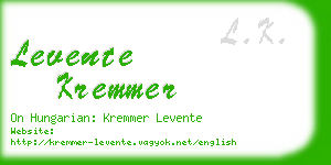 levente kremmer business card